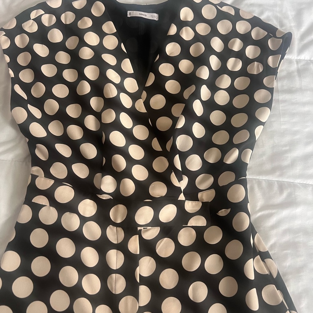 Mango Black and White Polka Dot Jumpsuit - Picture 5 of 9